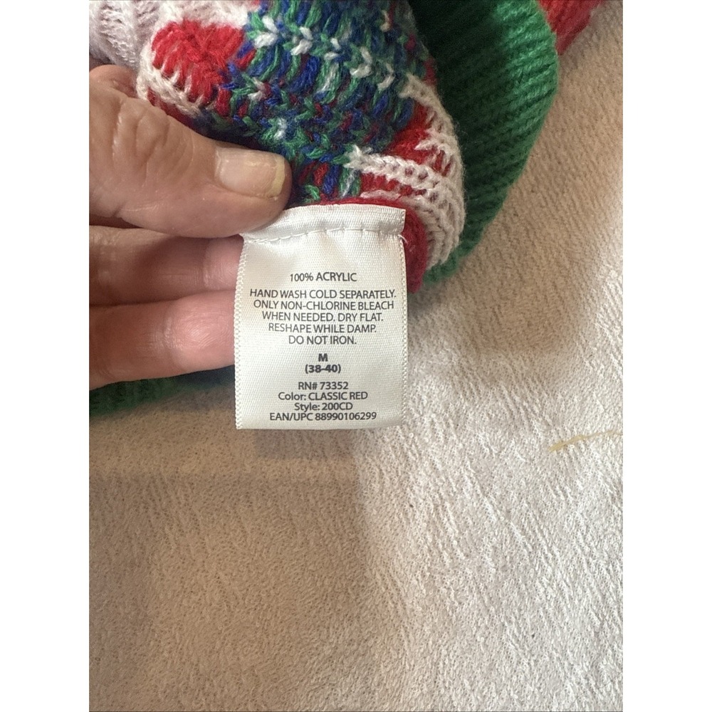 Jolly Sweaters Ugly Funny Christmas Sweater Deer Cheers Beer Men SZ Med Red/Grn - Picture 4 of 7